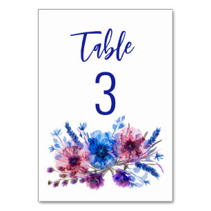 💍Cornflowers and Lavender Table Number