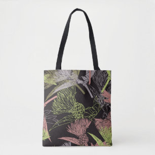 Cornflowers colourful patternpattern,flower,green, tote bag