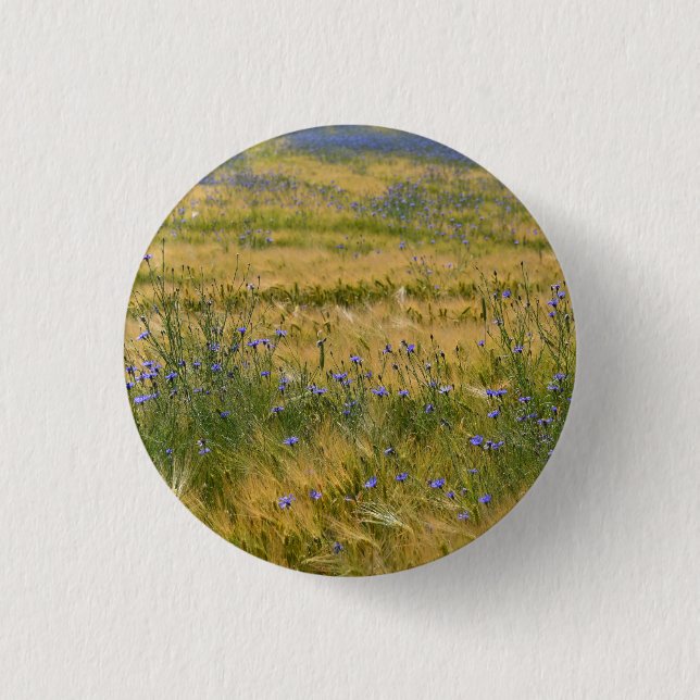 Cornflowers Field      3 Cm Round Badge (Front)