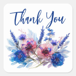 💍  Cornflowers & Lavender Square Sticker