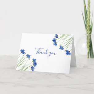 Cornflowers Wildflower Floral Wedding Thank you Card