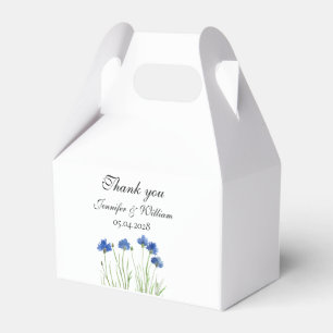Cornflowers Wildflowers Flowers Watercolor Wedding Favour Box