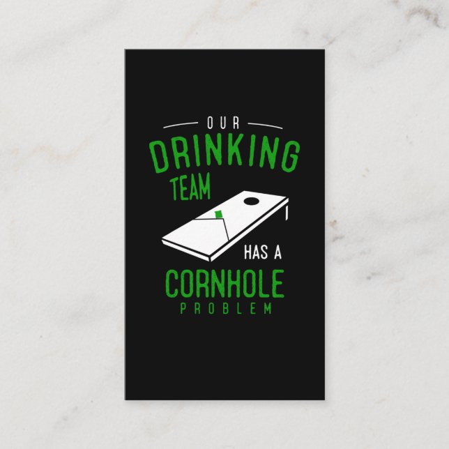 Cornhole and Beer Drinking Jokes Business Card (Front)