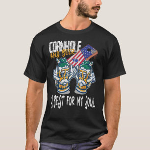 Cornhole And Beer Is The Best For My Soul Motivati T-Shirt