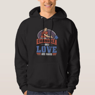 Cornhole And love Are Good  Cornhole Hoodie