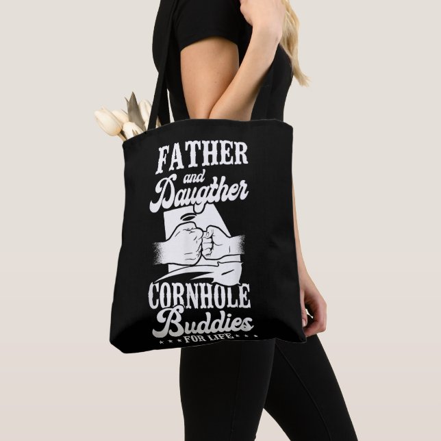 Cornhole Bean Bag Player Champ Dad Daughter Father (Close Up)
