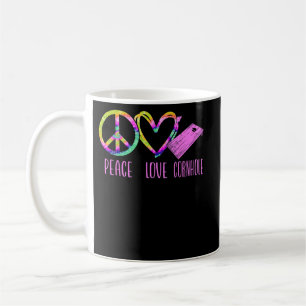 Cornhole Bean Bag Player Champ Tie Dye Peace Love Coffee Mug