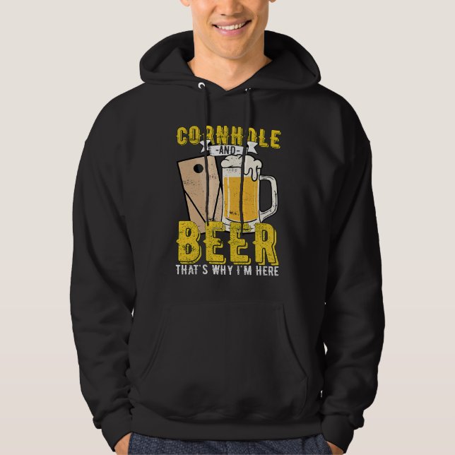 Cornhole Beer Game Alcohol Hoodie (Front)