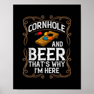 Cornhole Board Game Bags Rules Player  Poster