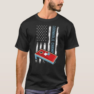 Cornhole Champ Cornhole Board Patriotic Usa Flag C T-Shirt