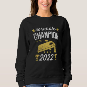 Cornhole Champion 2022 Corn Hole Trophy Tossing Ga Sweatshirt