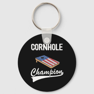 Cornhole Champion American Flag Bean Bag Board Cor Key Ring