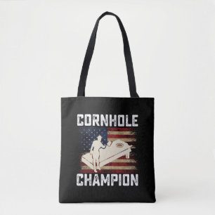 Cornhole Champion American Flag USA 4th OF July Tote Bag