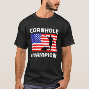 Cornhole Champion American Flag USA July 4th Cornh T-Shirt