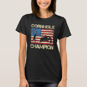 Cornhole Champion American Flag USA July 4th Cornh T-Shirt