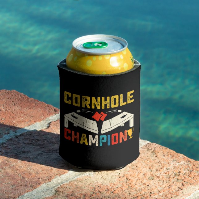 Cornhole Champion American USA 4th Of July  Can Cooler (In Situ Pool)