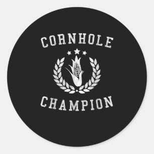 Cornhole Champion Cornhole Game Classic Round Sticker