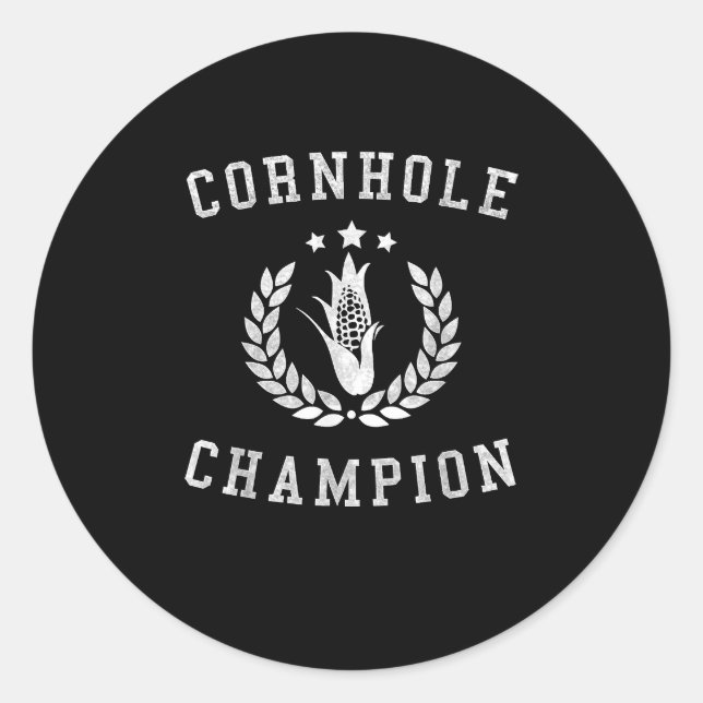 Cornhole Champion Cornhole Game Classic Round Sticker (Front)