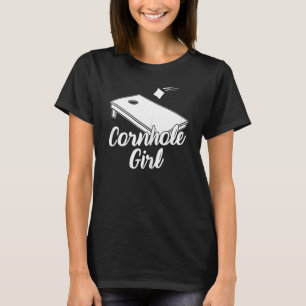 Cornhole Champion Cornhole Girl Bean Bag Toss T-Shirt