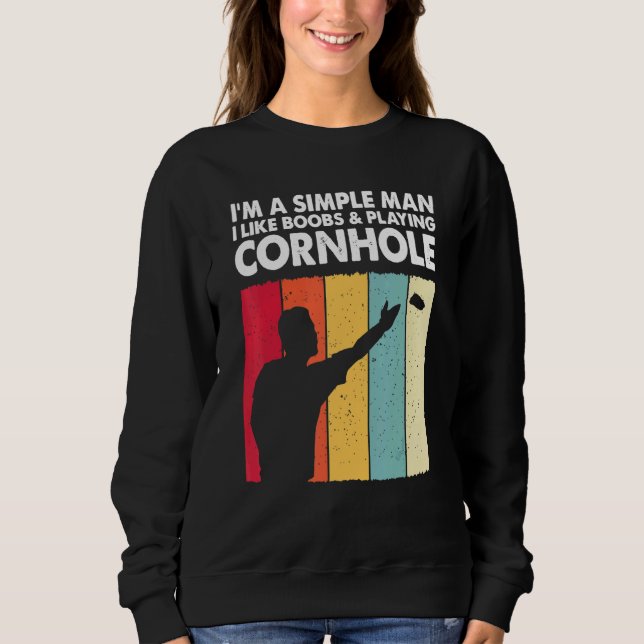 Cornhole Champion King  Cornhole Player Dad Team Sweatshirt (Front)