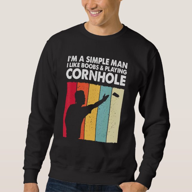 Cornhole Champion King  Cornhole Player Dad Team Sweatshirt (Front)