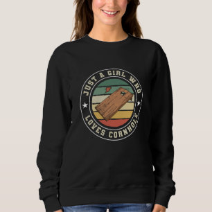 Cornhole Girl Gift Retro beanbag Gift Sweatshirt