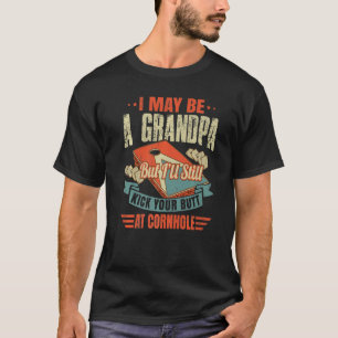 Cornhole Grandpa Bean Bags Grandfather Cornhole T-Shirt