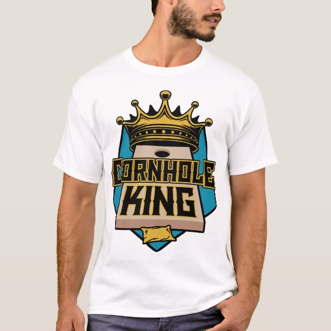 Cornhole King Mens Funny Bean Bag  Gaming T-Shirt (Front)