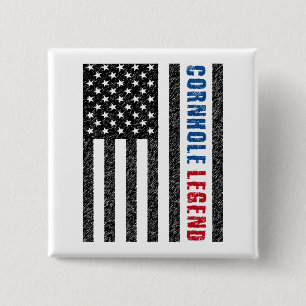 Cornhole Legend USA 15 Cm Square Badge