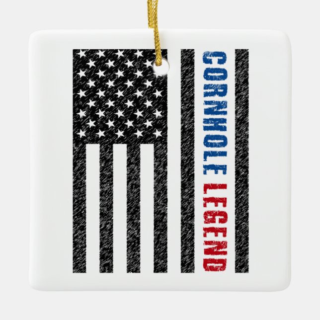 Cornhole Legend USA Ceramic Ornament (Front)