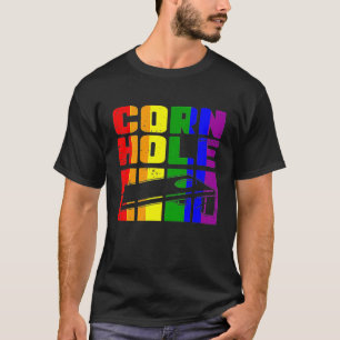 Cornhole LGBTQ Gay Lesbian Rainbow Vintage USA Can T-Shirt