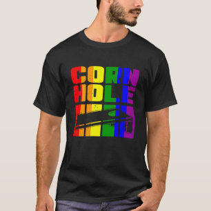Cornhole LGBTQ Gay Lesbian Rainbow Vintage USA Can T-Shirt