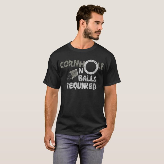 Cornhole No Balls Required Funny Game T-Shirts (Front Full)