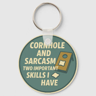 Cornhole Player With Sarcastic Sense of Humour Key Ring
