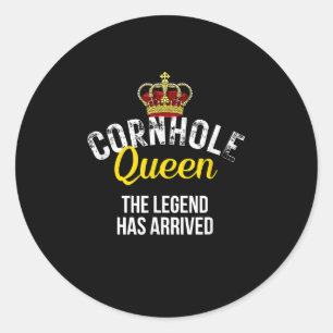 Cornhole Queen The Legend Has Arrived Classic Round Sticker