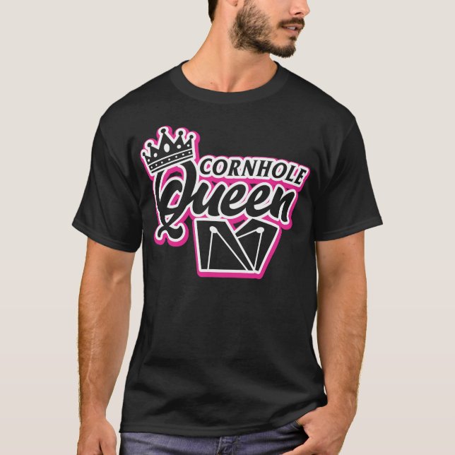 Cornhole Queen Womens Funny Bean Bag Gaming T-Shirt (Front)