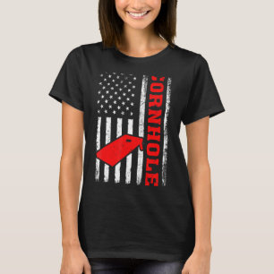 Cornhole Retro American Flag Cornhole 4th Of July T-Shirt