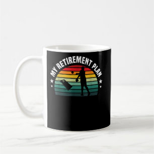 Cornhole sports retirement plan retro sunset art coffee mug