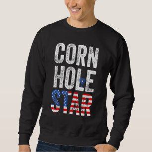 Cornhole Star Bean Bag Tournamen Usa Sweatshirt