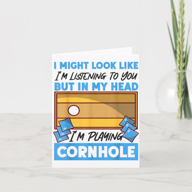 Cornhole Team Bean Bag Player Champ I Might Look L Card (Front)