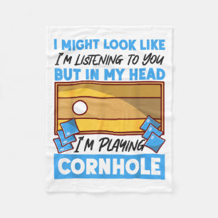 Cornhole Team Bean Bag Player Champ I Might Look L Fleece Blanket
