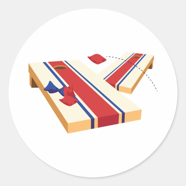 Cornhole Toss Classic Round Sticker (Front)