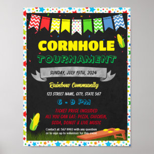 Cornhole Tournament Fundraiser template Poster