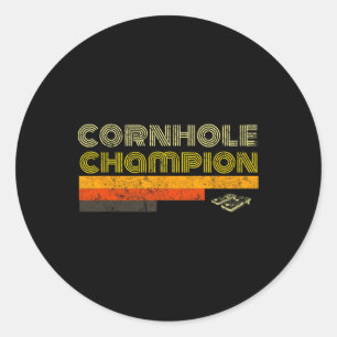 Cornhole Trophy Vintage Christmas Gifts For Men 70 Classic Round Sticker
