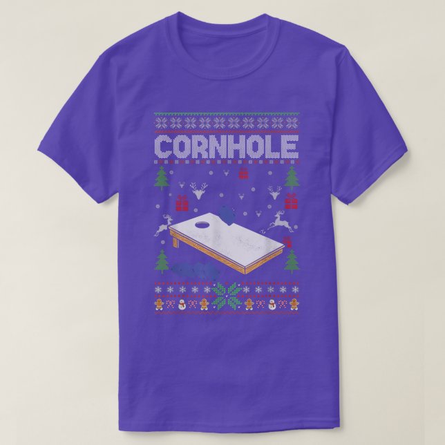 Cornhole Ugly Christmas Sweater  Happy Holidays  (Design Front)
