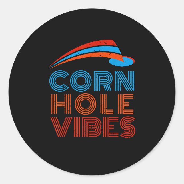 Cornhole Vibes Cornhole Cornhole Player Classic Round Sticker (Front)