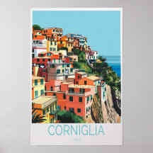 Corniglia Italy Coast Travel Print
