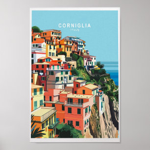 Corniglia Italy Coast Travel Print - Beautiful Ita