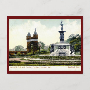 Corning Fountain, Bushnell Park, Hartford 1906 Vin Postcard