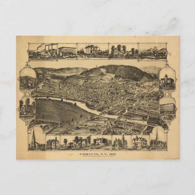 Corning New York (1882) Postcard (Front)